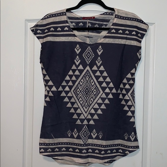 Silvergate navy and white Aztec top - Picture 1 of 2